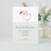 Flamingo Neutral Baby Duwer Diaper Raffle Ticket Einladung (Stehend Vorderseite)