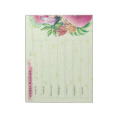 Flamingo Niedlich floralrosa Wochenplaner Notepad Notizblock (Rotiert)