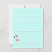 Flamingo Niedlich Kids Dankeskarte (Rückseite)