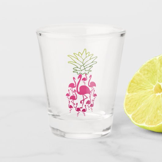 Flamingo Niedlich Shot Glass Gifts Schnapsglas (Vorderseite)