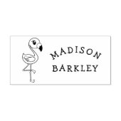 Flamingo Niedlich Tropical Kids Name Gummistempel (Prägung)