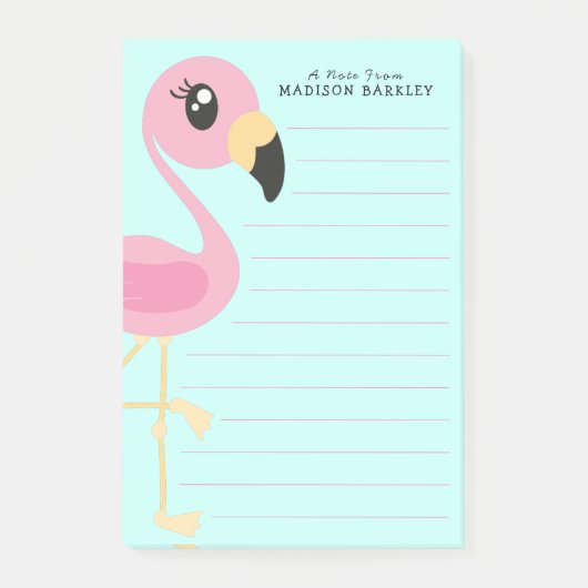 Flamingo Niedlich Tropical Kids Post-it-Notes Post-it Klebezettel (Vorderseite)