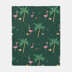 Flamingo Noël Weihnachts-Fleece-Decke Smaragd Fleecedecke