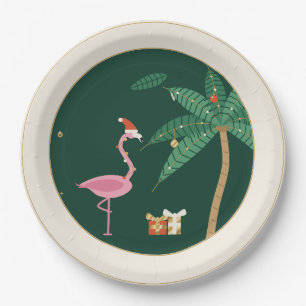 Flamingo Noël Weihnachtspapierteller Pappteller