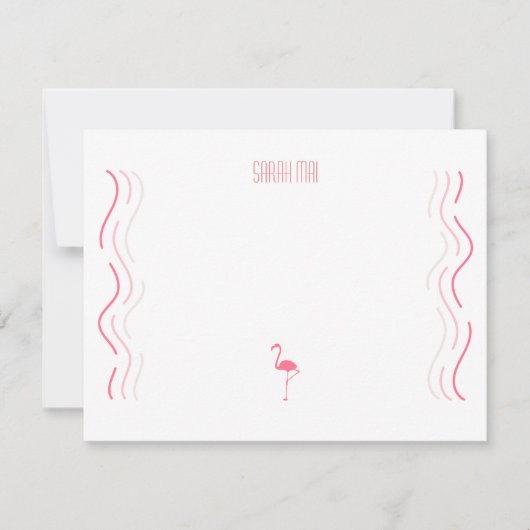 Flamingo Note Card Mitteilungskarte (Vorderseite)