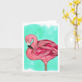 Flamingo Notecard Karte (Gelbe Blume)