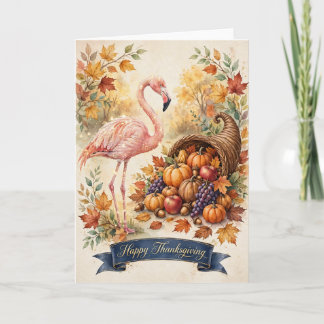 Flamingo November Karte - Frohe Thanksgiving-Karte