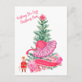 Flamingo Nutcracker Ballet Custom Christmas Postkarte (Vorderseite)