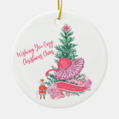 Flamingo Nutcracker Ballet Custom Christmas Wish Keramik Ornament (Vorne)