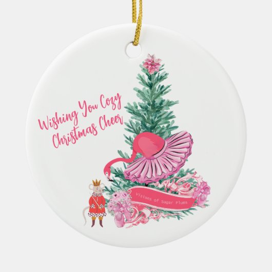 Flamingo Nutcracker Ballet Custom Christmas Wish Keramik Ornament (Vorne)