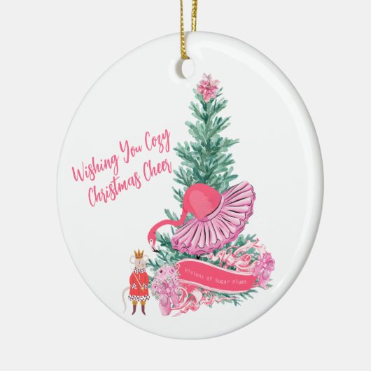Flamingo Nutcracker Ballet Custom Christmas Wish Keramik Ornament (Links)