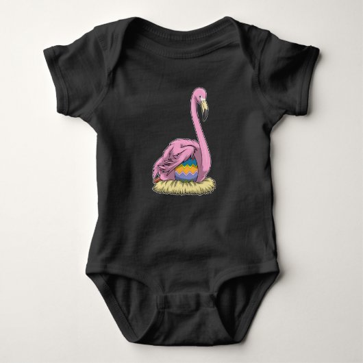 Flamingo Oaster Easter egg Nest Baby Strampler (Vorderseite)