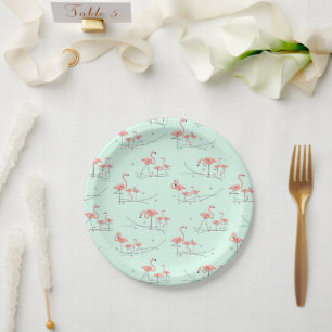 Flamingo Ocean Aqua Multi-Papierplatte Pappteller