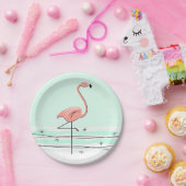 Flamingo Ocean Aqua Papierplatte Pappteller (Party)