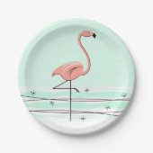 Flamingo Ocean Aqua Papierplatte Pappteller (Vorderseite)
