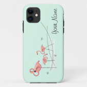 Flamingo Ocean Aqua Trio "Name" iPhone Fall Case-Mate iPhone Hülle (Rückseite)