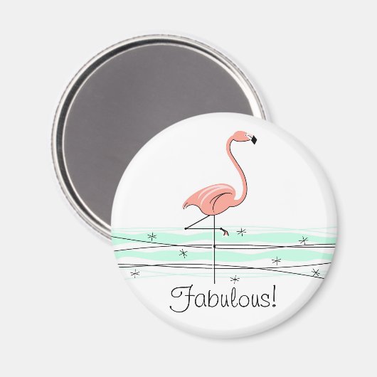 Flamingo Ocean Fabulous Magnet (Vorderseite/Rückseite)