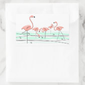 Flamingo Ocean Group Aufkleber Rechteck (Tasche)