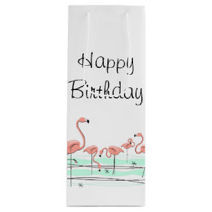Flamingo Ocean Group Happy Birthday Flasche Geschenktüte Für Weinflaschen