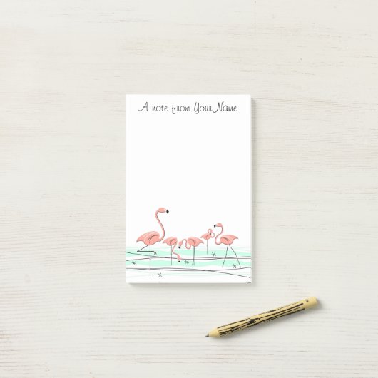 Flamingo Ocean Group "Text" Post-it Klebezettel (Auf Schreibtisch)