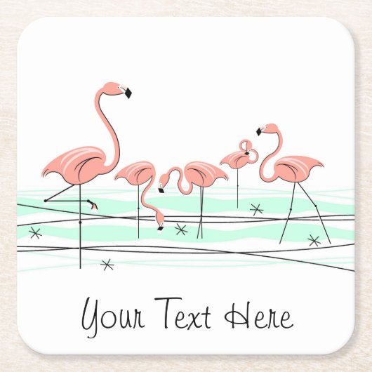 Flamingo Ocean Group Text Untersetzer (Vorderseite)