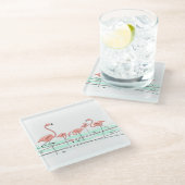 Flamingo Ocean Group Untersetzer Glas (Schrägansicht)