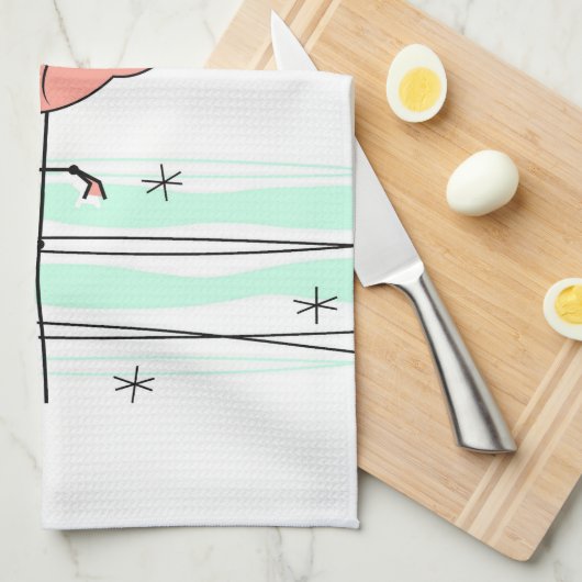 Flamingo Ocean Küchentuch (Viertel Falte)