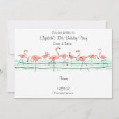 Flamingo Ocean Line Einladung (Rückseite)