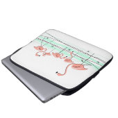 Flamingo Ocean Line Laptop-Ärmel Laptopschutzhülle (Vorne Knopf)