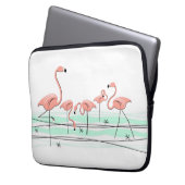 Flamingo Ocean Line Laptop-Ärmel Laptopschutzhülle (Vorderseite Links)