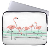 Flamingo Ocean Line Laptop-Ärmel Laptopschutzhülle (Vorderseite)