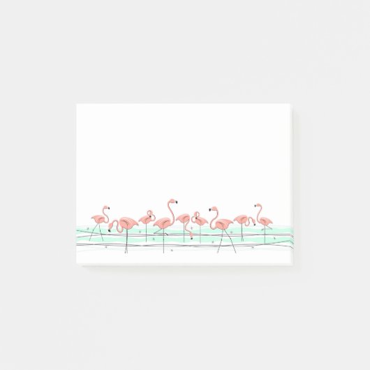 Flamingo Ocean Line Post-it Klebezettel (Vorderseite)