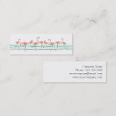 Flamingo Ocean Line Seitentext dünn Mini Visitenkarte (Vorne/Hinten)