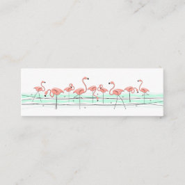 Flamingo Ocean Line Seitentext dünn Mini Visitenkarte