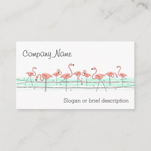 Flamingo Ocean Line Visitenkarte (Vorderseite)
