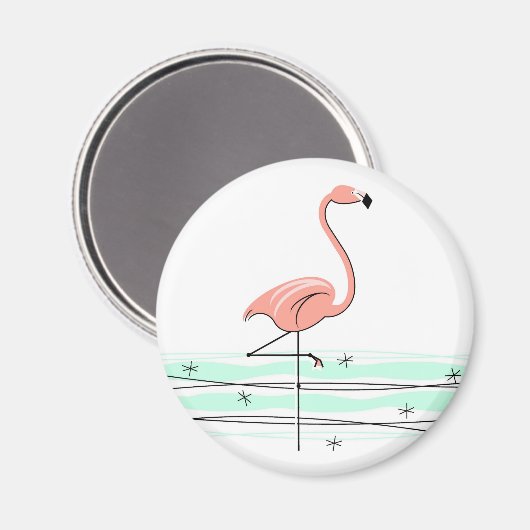 Flamingo Ocean Magnet (Vorderseite/Rückseite)