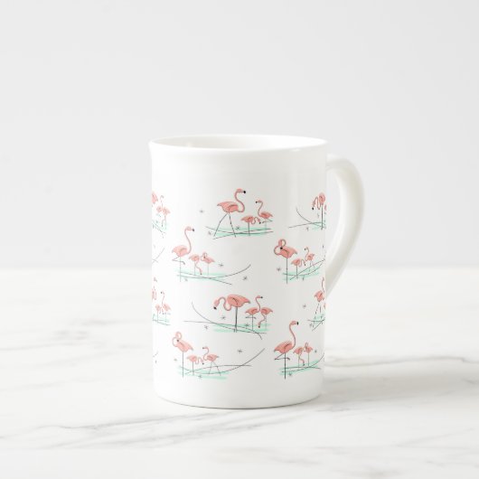 Flamingo Ocean Multi bone China Tasse (Vorderseite Rechts)