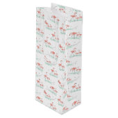 Flamingo Ocean Multi Geschenktüte Flasche Für Weinflaschen (Vorderseite Schrägansicht)
