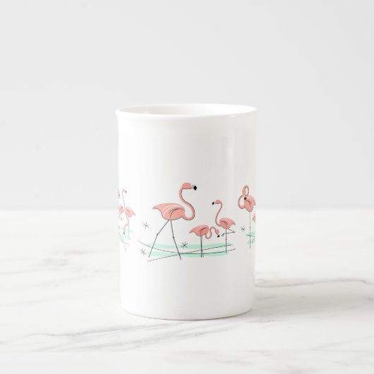 Flamingo Ocean Multi große Knochen China Tasse (Vorderseite)