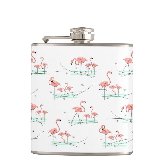 Flamingo Ocean Multi umhüllte Flasche Flachmann (Vorderseite)