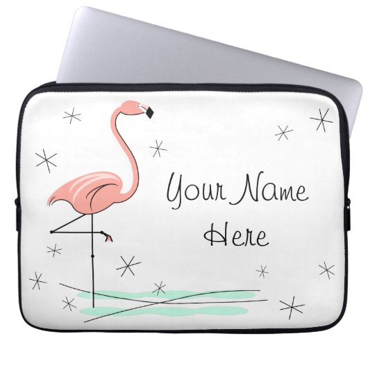 Flamingo Ocean Name Laptop-Ärmel Laptopschutzhülle (Vorderseite)