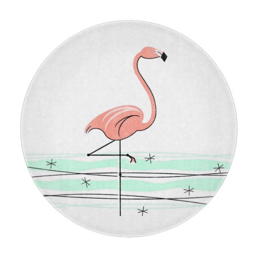 Flamingo Ocean Schneidebrett rund (Vorderseite)