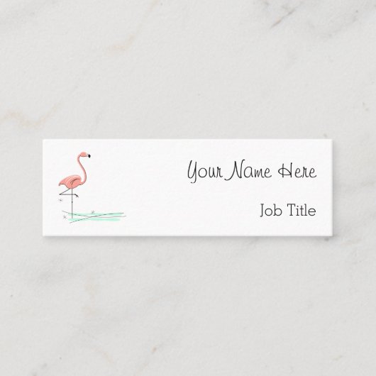 Flamingo Ocean-Seite Text dünn Mini Visitenkarte (Vorderseite)