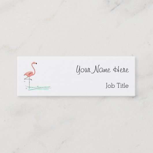 Flamingo Ocean-Seite Text dünn Mini Visitenkarte (Vorderseite)