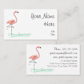 Flamingo Ocean-Seitentext Visitenkarte (Vorne/Hinten)