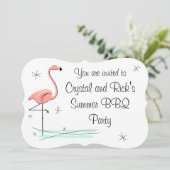 Flamingo Ocean Side 'You are welcome' Klammer Einladung (Stehend Vorderseite)