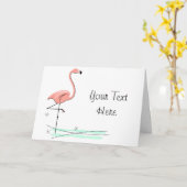 Flamingo Ocean Text Grüße Karte (Gelbe Blume)