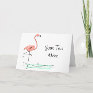 Flamingo Ocean Text Grüße Karte