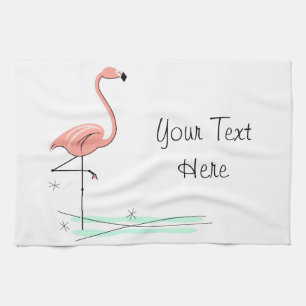 Flamingo Ocean Text Küchentuch