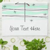 Flamingo Ocean Text Küchentuch (Gefaltet)